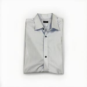 MINT PROPER CLOTH BLUE HOUNDSTOOTH DRESS SHIRT 18.3/38.5 2XL VGC!